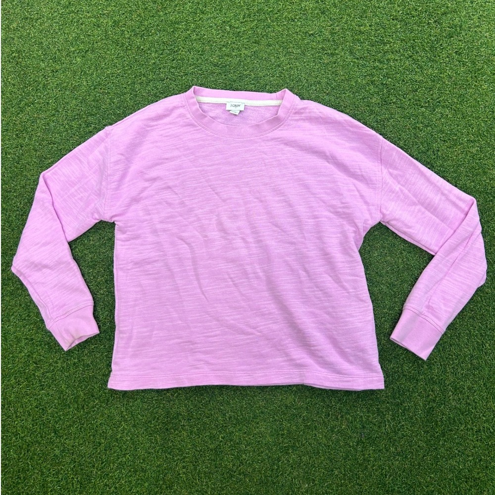 J.Crew Womens Pink Slub Knit French Terry Sweatshirt Size M Long Sleeve Pullover
